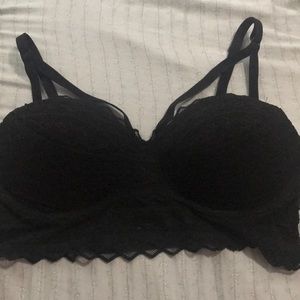 PINK black lace bralette